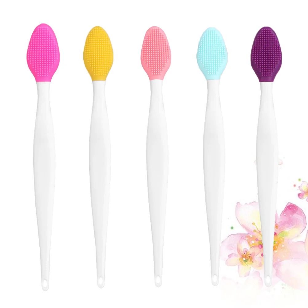 

Brush Lip Nose Silicone Blackhead Tool Exfoliating Sided Double Soft Clean Cleaning Face Removal Brushes Scrubber Scrub Portable