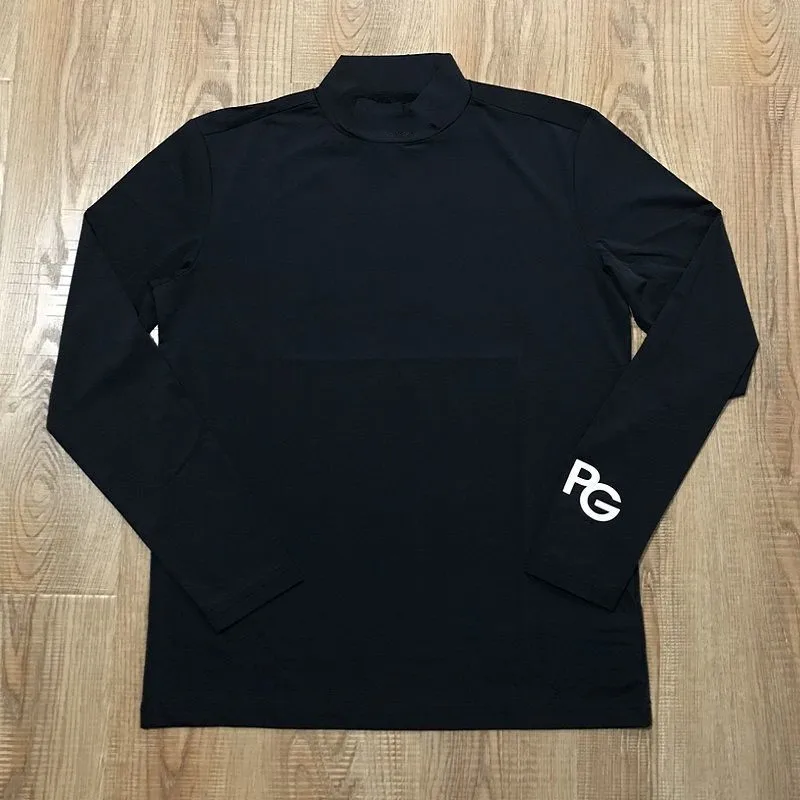 Men's Long-sleeved T-shirt Golf Clothing Fast Drying Breathable Turtleneck Men Shirt Sports Leisure Training Jersey New 2023