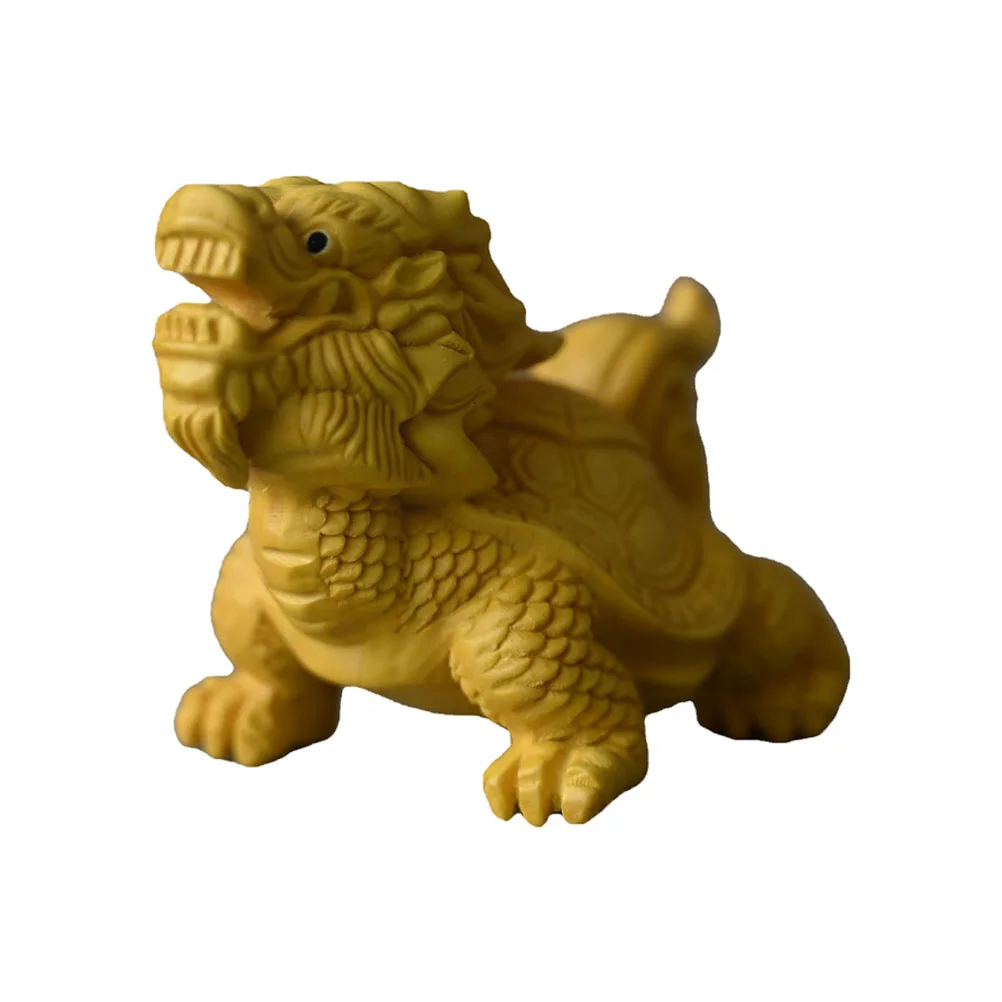 

Dragon Turtle Statuefigurine Decor Animalbrass Prosperity Sculpture Woodenmini Wealth Protection Figurines