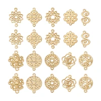 40pcs zinc alloy connector charms chinese knot flower leaf clover for makings diy necklace bracelet earring handmade craft