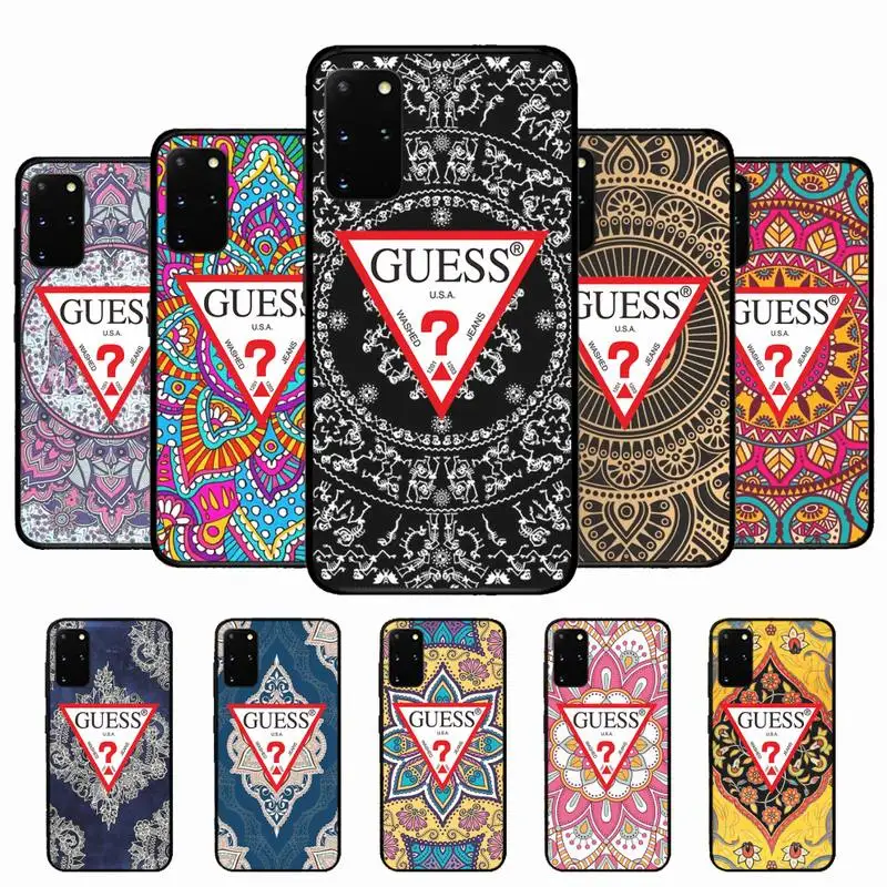 

Brand Guess Colorful Boho Mandala flowers Phone Case For Samsung Galaxy S20lite S21 S21ULTRA s20 s20plus S21plus 20UlTRA