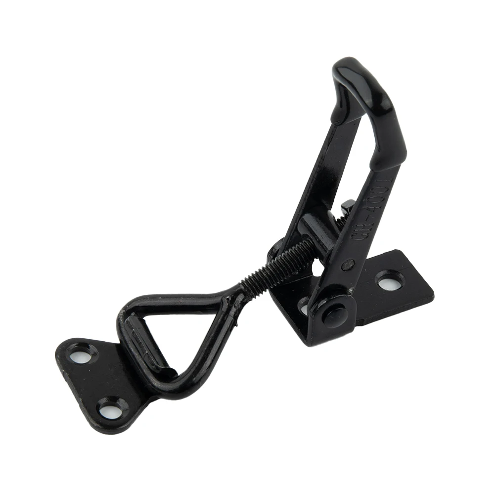 

90x27mm Lockers Toggle Clamp Steel Hasp 220lbs Adjustable Black Plated Catch Clip High Carbon Steel Quick Fixture
