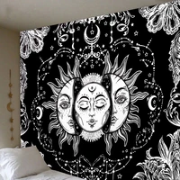 mandala tapestry white black sun and moon tapestry wall hanging boho hippie tapestries wall art background ceiling table cloth