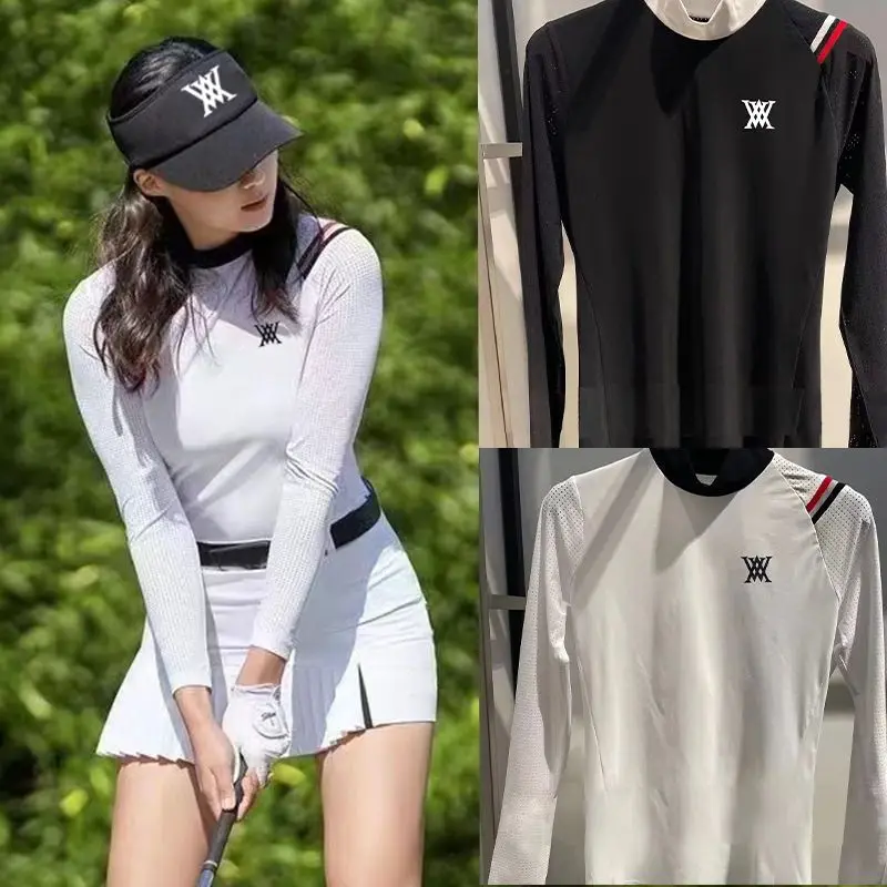 

2023 Golf Apparel Women's Long Sleeve Sweat-absorbing and Breathable Top Fashion Slim Fit Jersey Sun Protection and Slimming Und