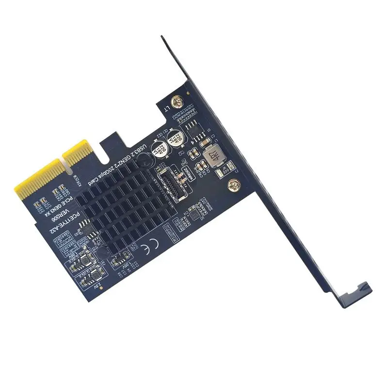Плата расширения USB3.2 Gen2x2 20Gbps Type E Pci-e 4x, плата расширения типа C фронтальная высокопроизводительная USB3.2 PCI E для настольного компьютера