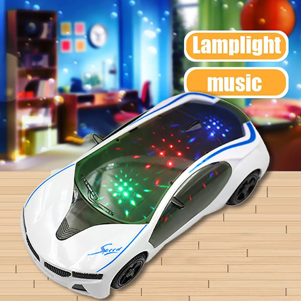 

3D Supercar Style Electric Toy With Wheel Lights&Music Kids Boys Girls Gift Music Lights Electric Universal Dropshipping Car Toy