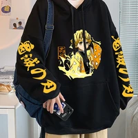 anime hoodie demon slayer sweatshir mens oversized hoodies hip hop hooded sweatshirts loose streetwear harajuku print clothing