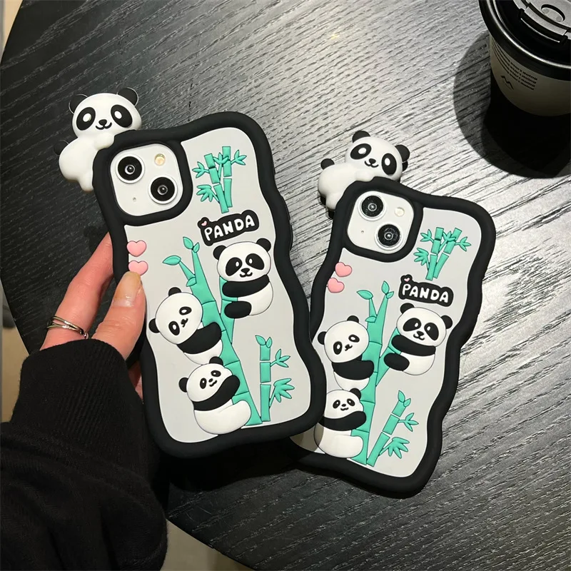 

Stereo Cute Panda Phone Case Cover for IPhone 11 12 13 14 Pro Max Shockproof Cases for IPhone 14 Pro Max Case