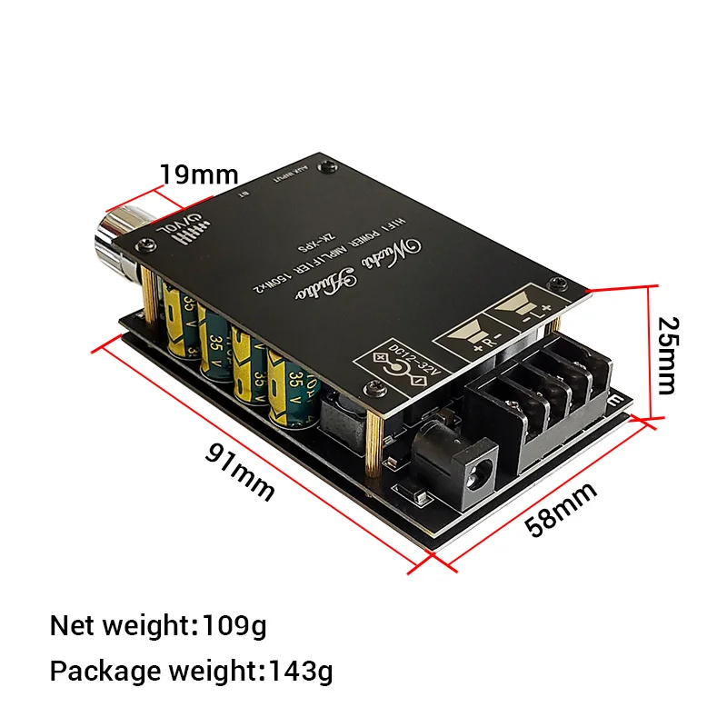 TPA3116D2 Bluetooth- Compatible 5.0 HIFI 2.0 Channel Power Audio Stereo Amplifier Board 100WX2 50W+50W ZK-XPS/ZK-XPS images - 6