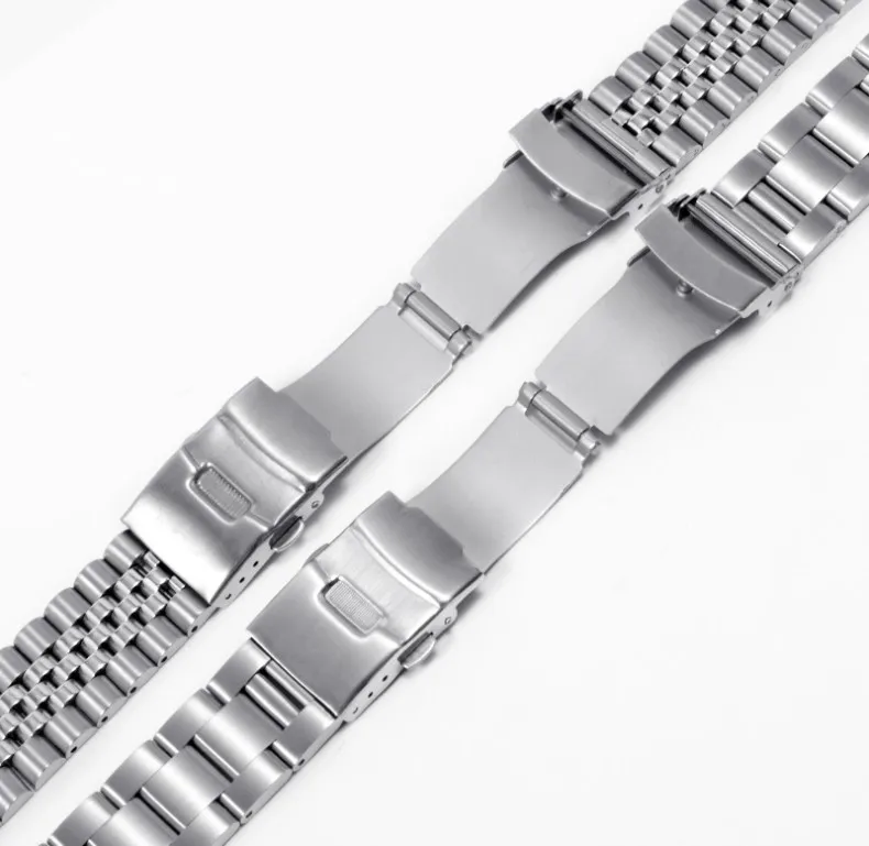New Solid 18mm 20mm 21mm 22mm 24mm Jubilee Watch Band Stainless Steel Bracelet Strap For Seiko