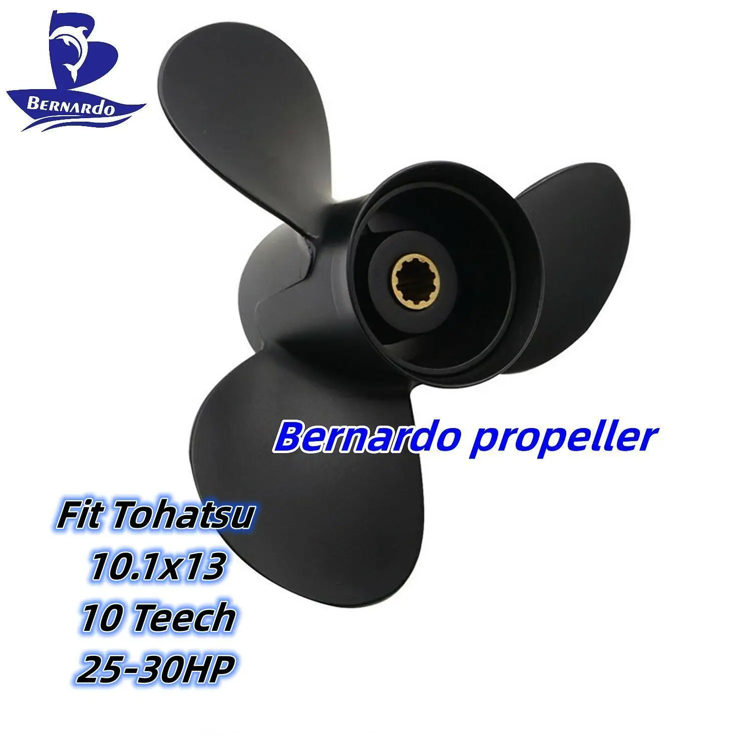 Elica Per Barca Bernard 10.1X13 Fit Tohatsu Mariner Motori Fuoribordo 25 Hp 30 Hp Motore Vite In Alluminio 3 Lame 10 Denti Scanalato