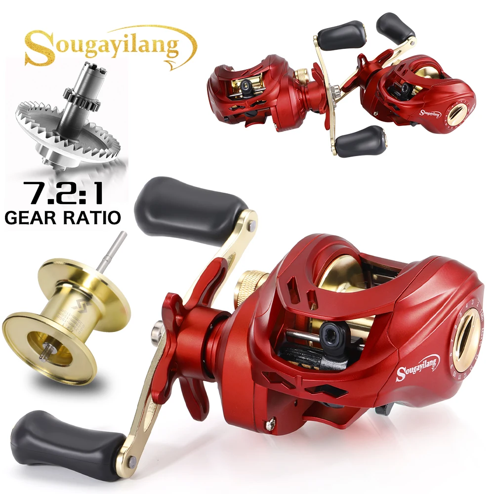 Рыболовная катушка Sougayilang высокоскоростная передача 10 7 2:1 для ловли карпа