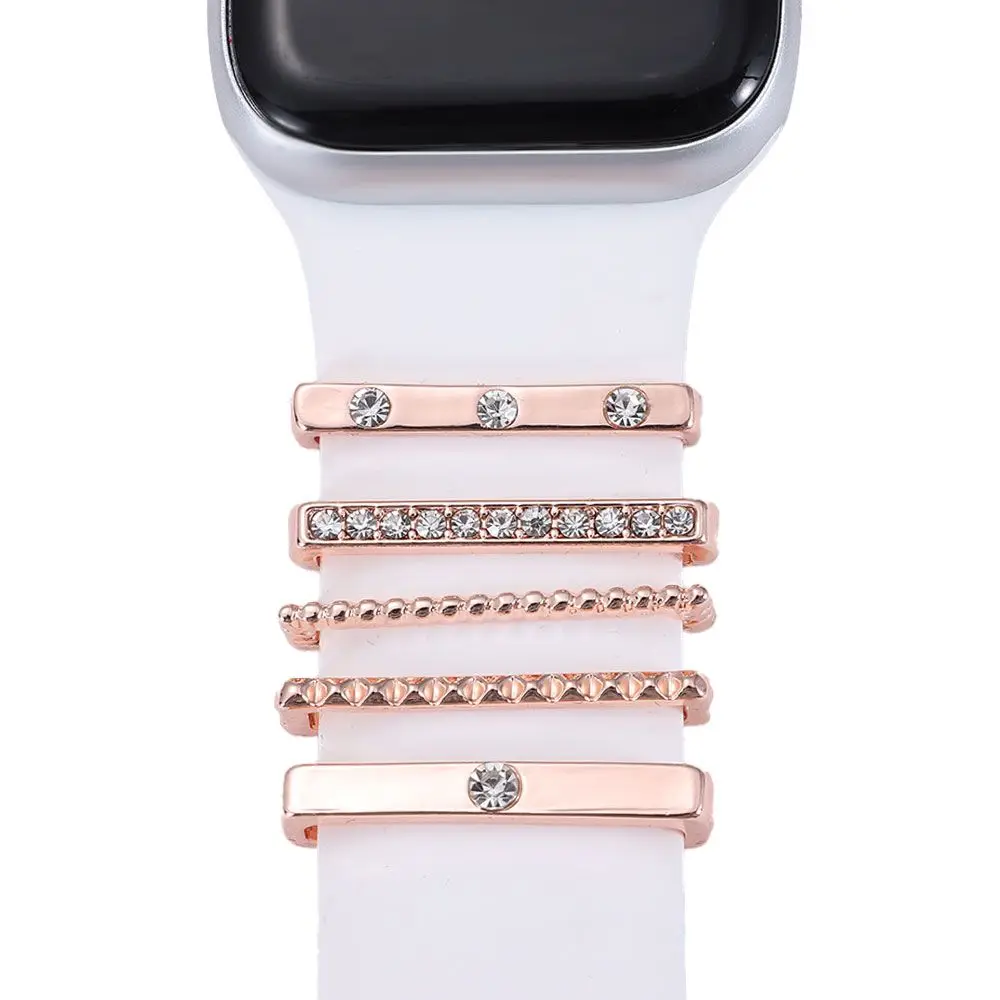 

For iwatch Bracelet Silicone Smart Watch Ring Diamond Ornament Charms Watch Decorative For Apple Watch Band Metal