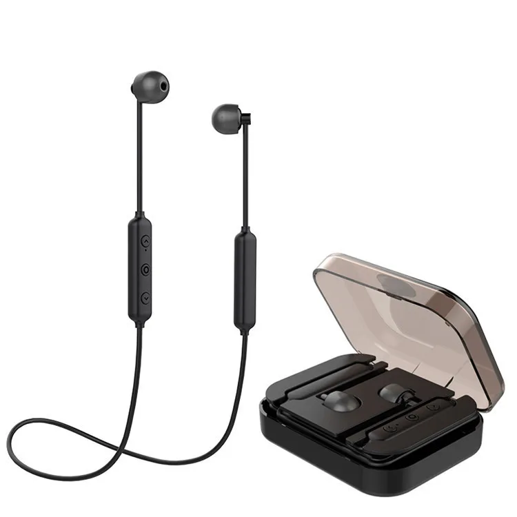 

Cross-border X6s sports bluetooth headset 5.0 wireless mini earplugs neck-mounted storage compartment charging gift