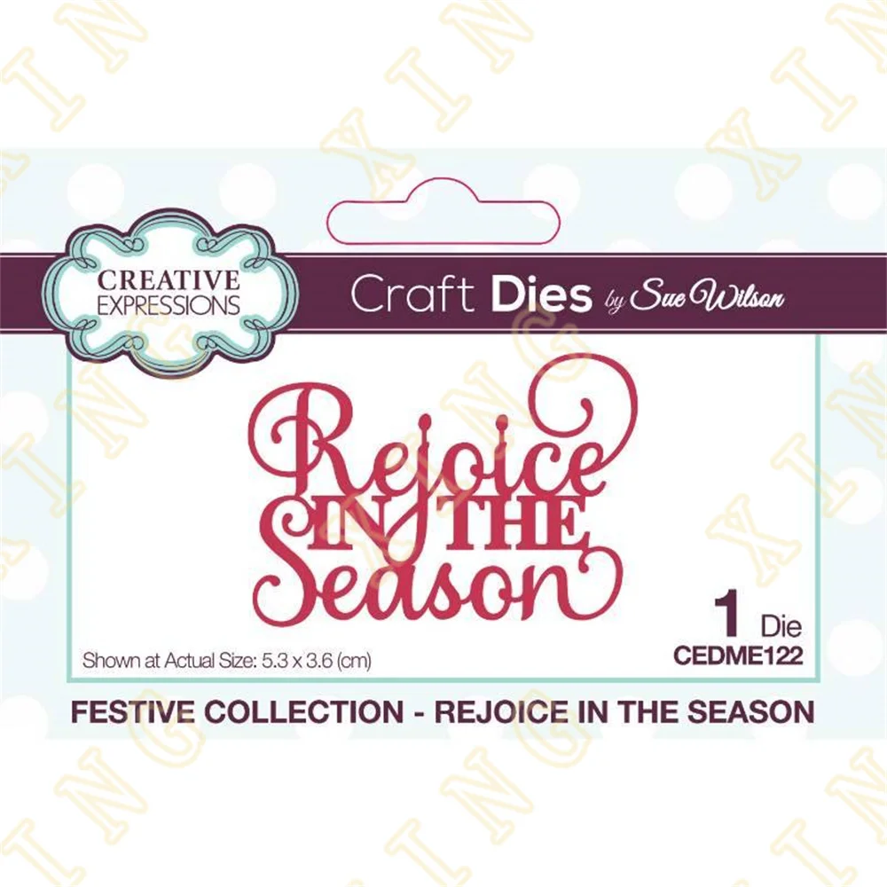 

New Christmas Rejoice in the Season Metal Cutting Dies Scrapbook Diary Decoration Embossing Template Diy Greeting Card Handmade