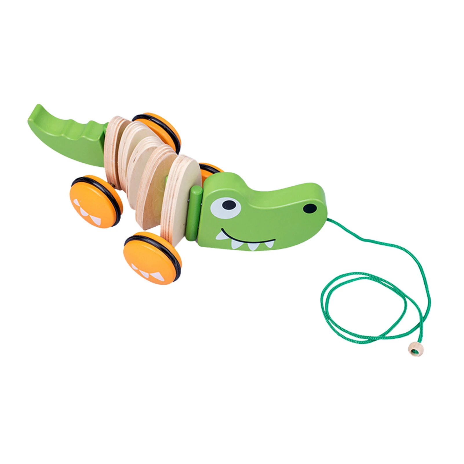 

Fun Over 12 Months Gift Early Education Game Home Garden Learn Walk Crocodile Dog Wooden Cute For Toddlers Pull Along Toy