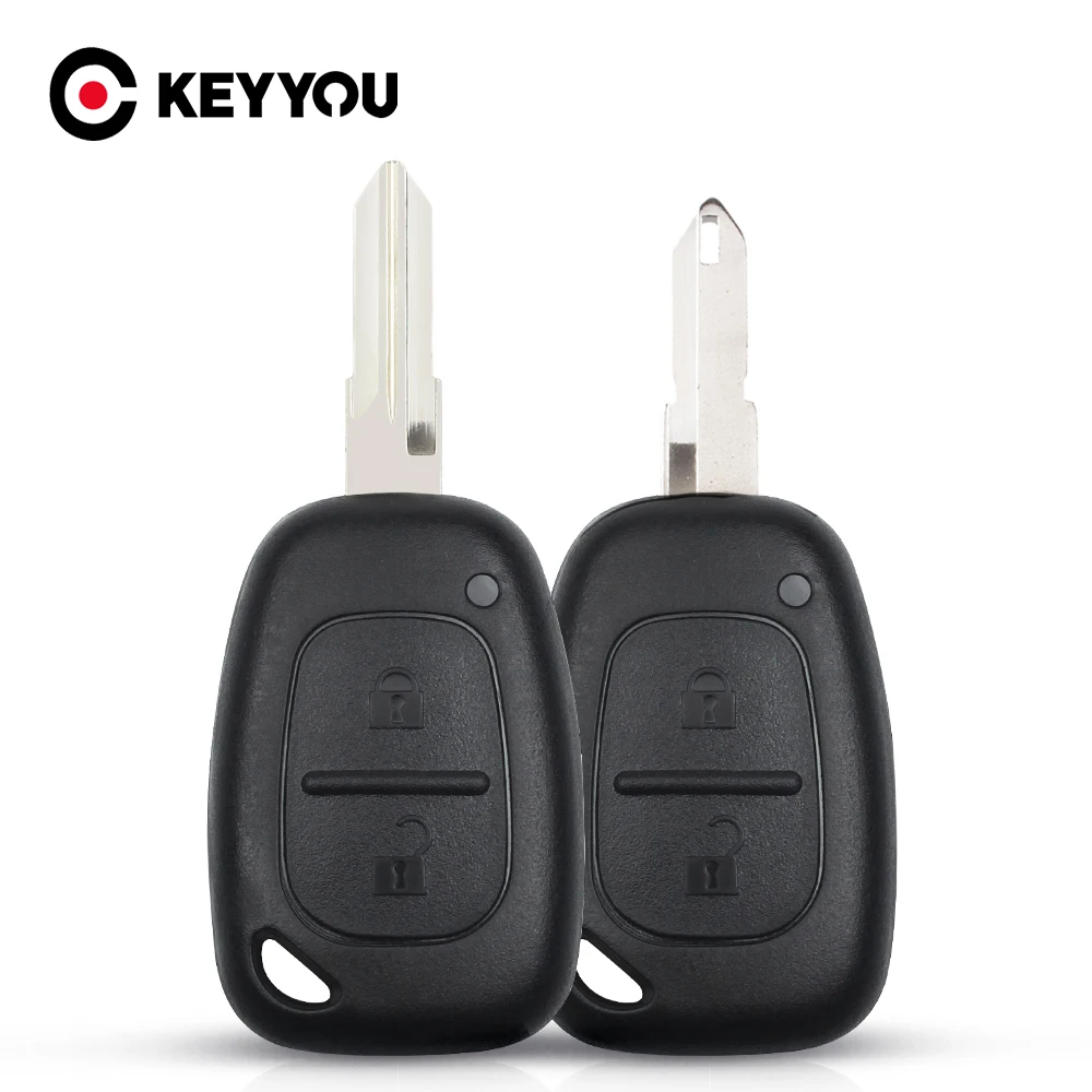 

KEYYOU 2 Button Uncut Blank Blade Remote Car Key Shell Case Fob For Vauxhall/Opel Vivaro/ Renault Movano Trafic Renault Kangoo