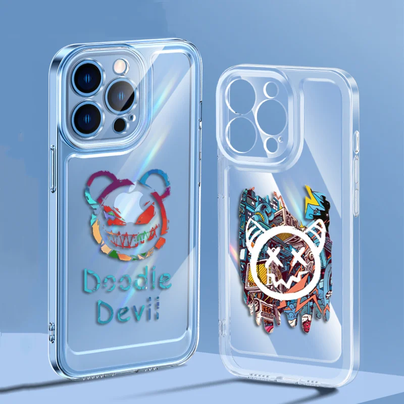 

Luxury Demon Soft Silicone Back Case For VIVO X80 X70 X60 X50 X30 X27 S12 Pro S10 S9 S7 S6 Y17 Y20 IQOO Z5 Cartoon Clear Cover