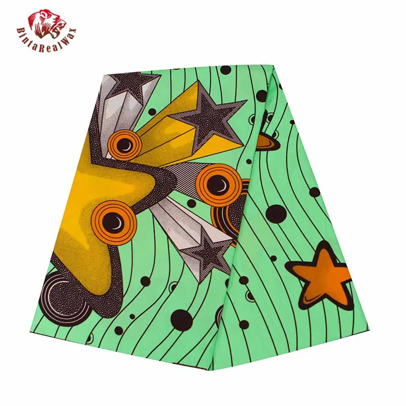 

Star Pattern 6 Yards 3Yards Farbic Ankara Polyester Fabric for Sewing African Materials Fabrics For Sewing Clothes FP6328