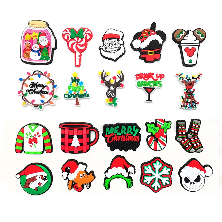 

1pcs Cute Cartoon Marry Christmas Series Shoe Charms PVC Shoe Buckle DIY Slippers Souvenir Decoration Gifts for Children X-mas