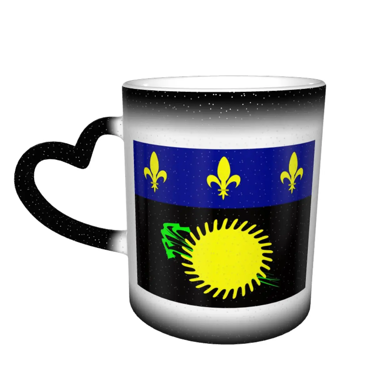 

Drapeau Noir De Guadeloupe Color Changing Mug in the Sky Casual Graphic Ceramic Heat-sensitive Cup Humor Graphic R276 Milk cups