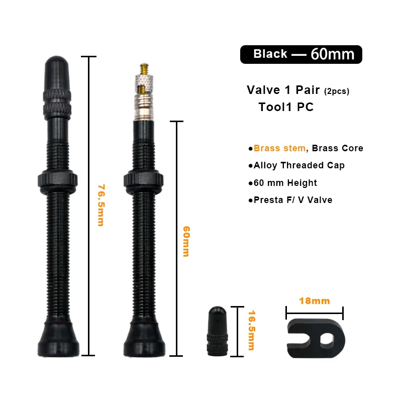 2 шт. 40/60 мм велосипедный вакуумный воздушный клапан прочный сплав стержень