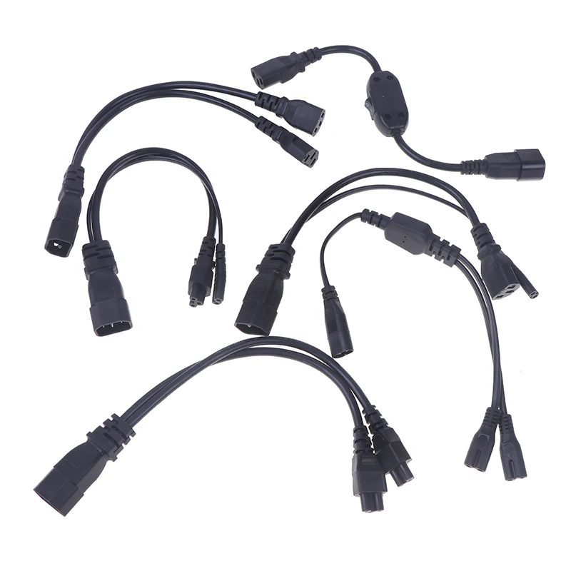 Штекер IEC C14 к 2XC13 C5 C7 C11 Женский разветвитель Y-типа Кабель питания кабель адаптера