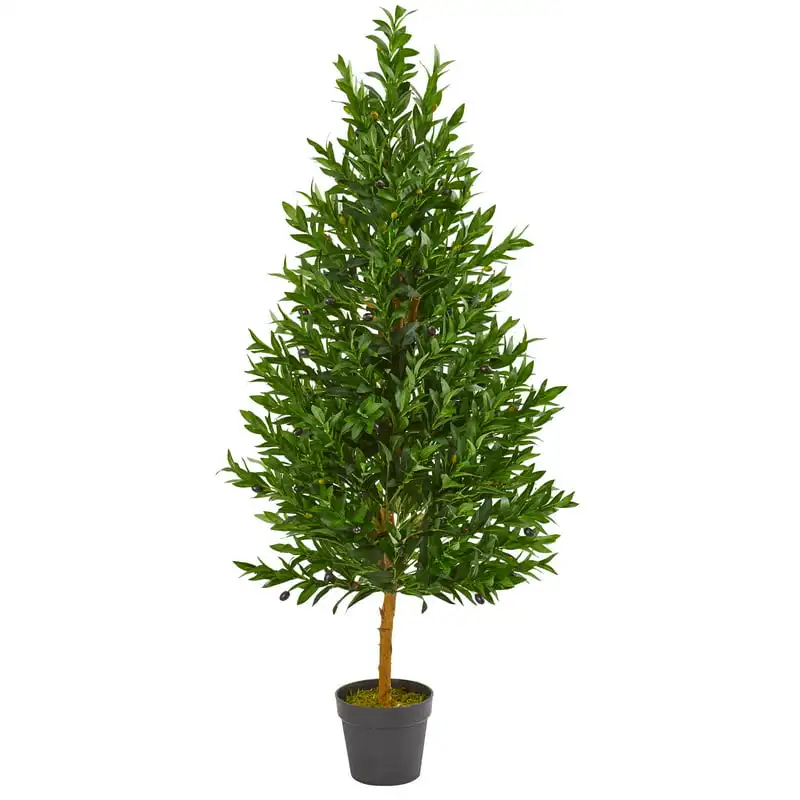 

4.5' Olive Cone Topiary Artificial Tree UV Resistant Led lights Table lamp Mushroom Room decor Led lights for room Wall decor Wa