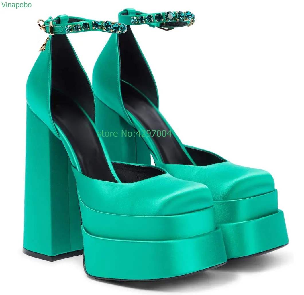 

2022 New Brand Women Sandals Summer Shoes Sexy Thick High Heels Platform Black Red Yellow Dress Party Wedding Shoes Woman Pumps