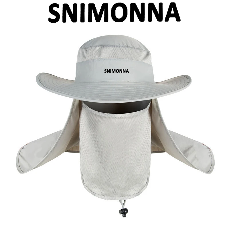 Уличная рыбацкая шляпа с широкими полями панама чехлом на шею мужская летняя