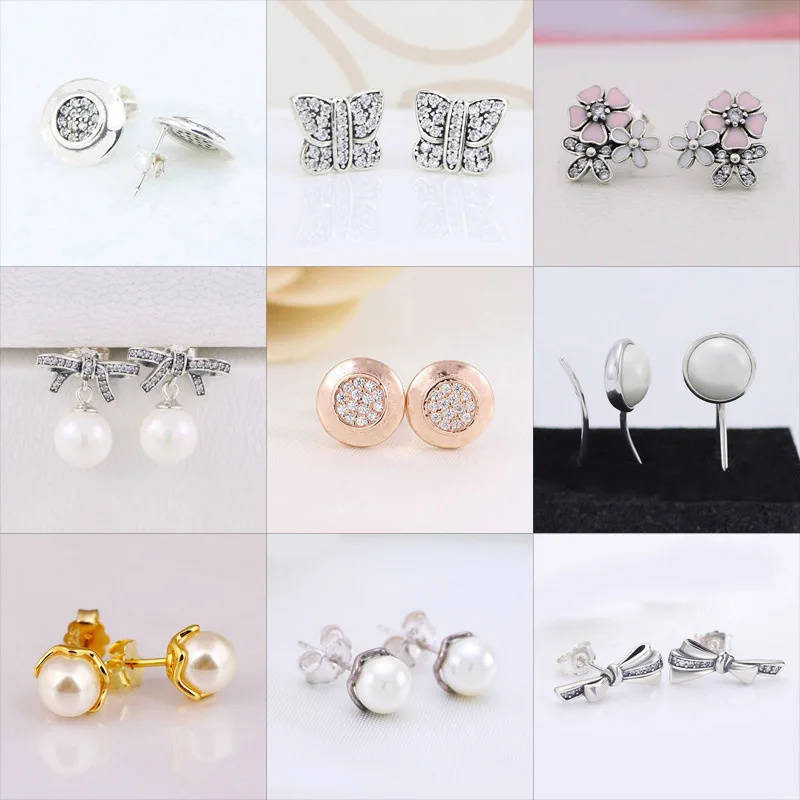 

Серьги-гвоздики женские из серебра 925 пробы с искусственным луком