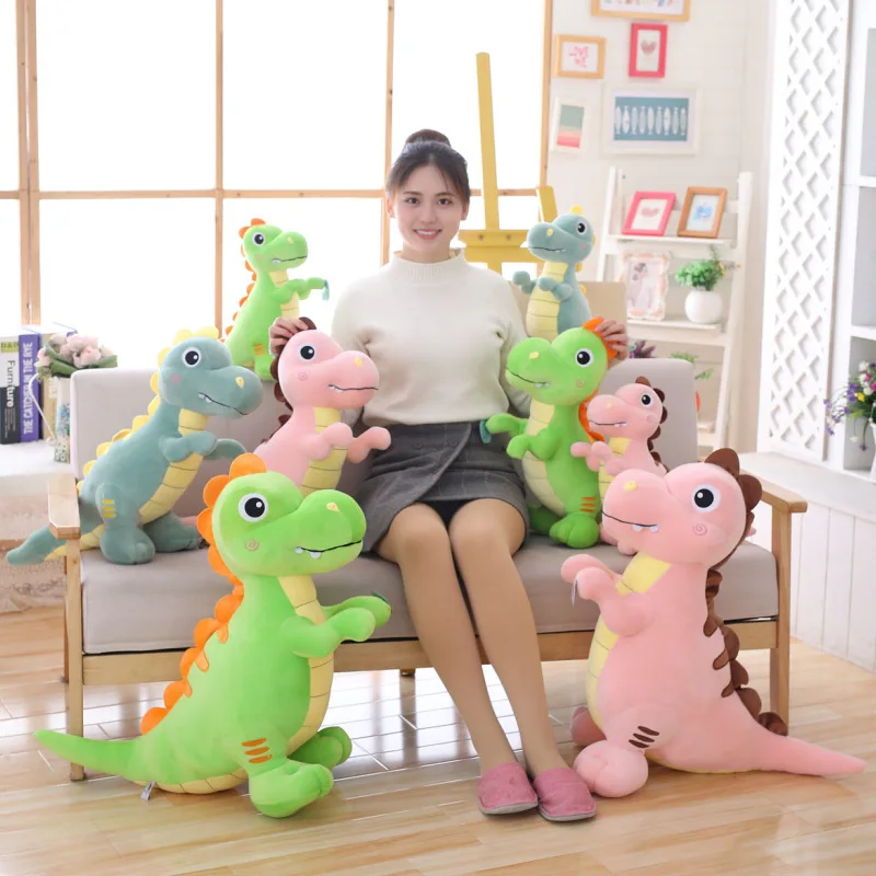 

Гигантский милый набивной пуховой хлопковый динозавр, плюшевые игрушки, мультяшный Тираннозавр Рекс, куклы для детей, подарки на день рожде...