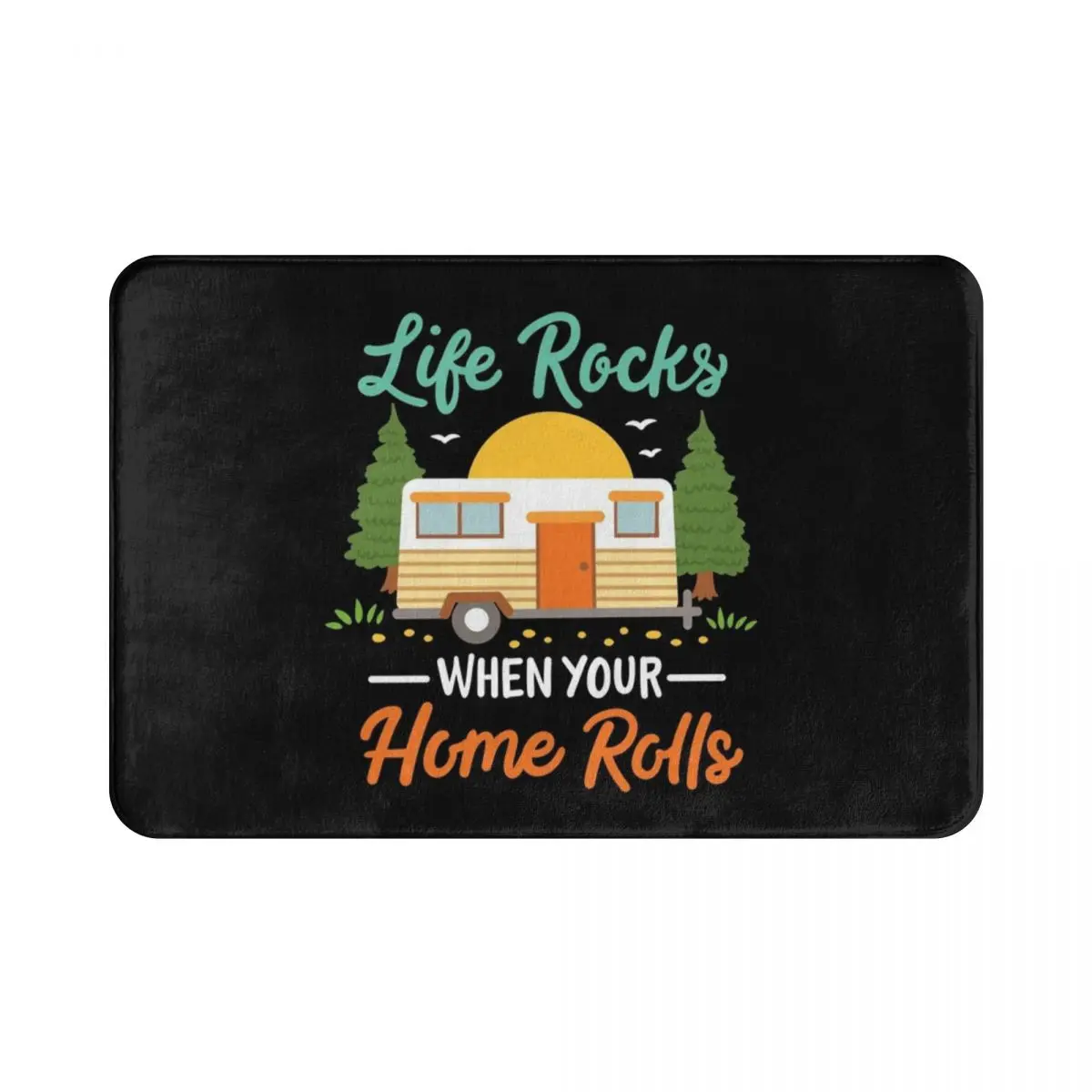 

Like Rocks When Your Home Rolls Doormat Rug carpet Mat Footpad Polyester Non-slip Sand Entrance Kitchen Bedroom balcony toilet