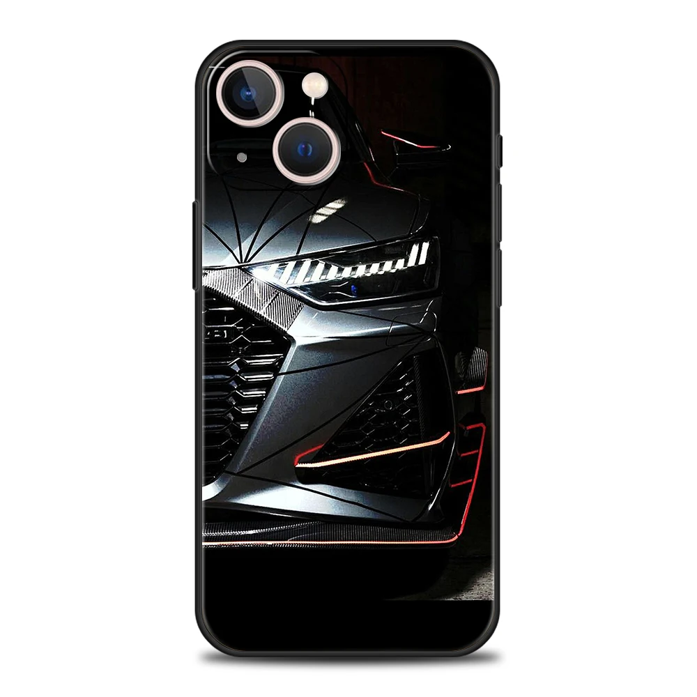 Blue White Black CAR Luxury Phone Case Cover For iPhone 14 13 12 11 Pro Max 8 7 Plus X XR XS Max SE 2020 Shockproof Soft Shell