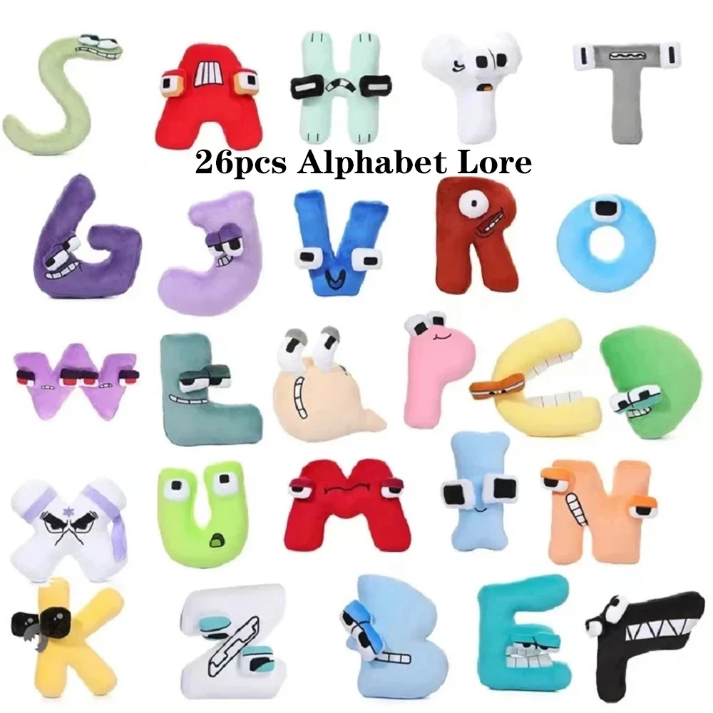 

Alphabet Lore Plush Toys A-Z English Letter Stuffed Animal Plushie Doll Toys Gift For Kids Children Educational Christmas Gifts
