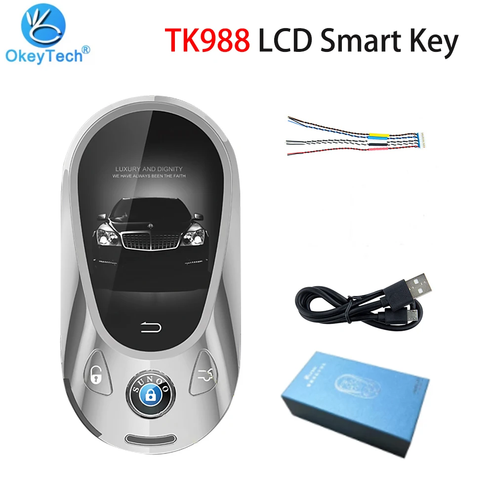 

Newest TK988 Modified Universal LCD Smart Key 700 Days Long Standby Time For BMW For Kia For Honda Anti-loss/HD Screen English