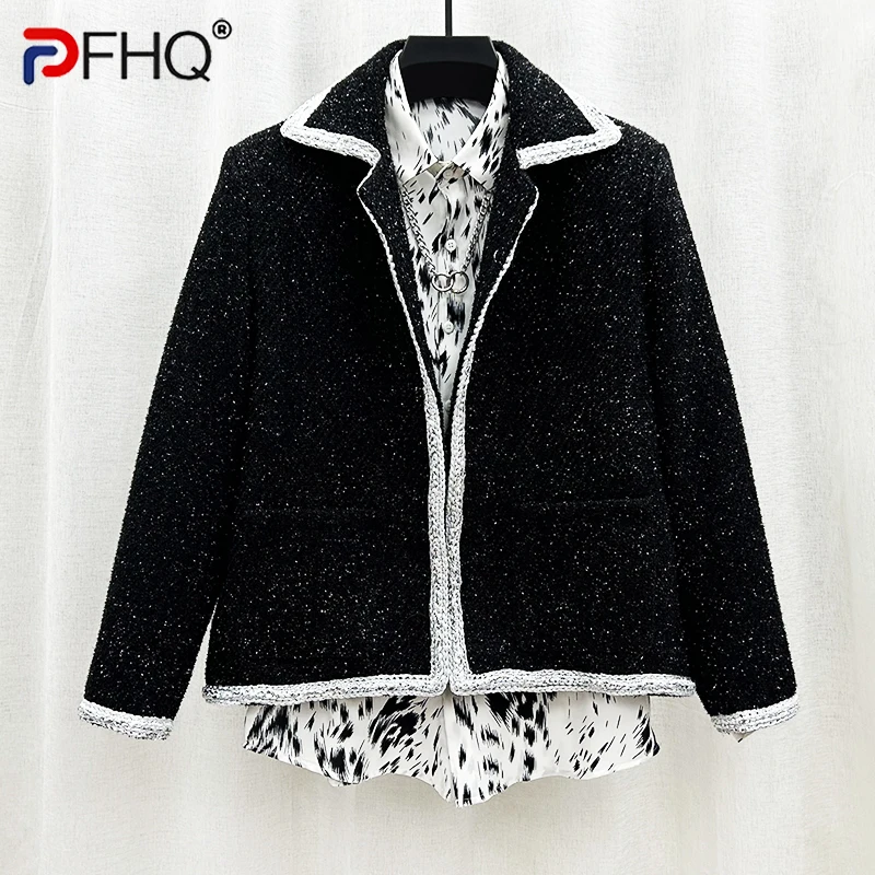 

PFHQ Men's Jackets Korean Advanced Craft Design Sense French Small Fragrance Coat Trendy Loose Light Luxury Autumn Chic 21Z2271