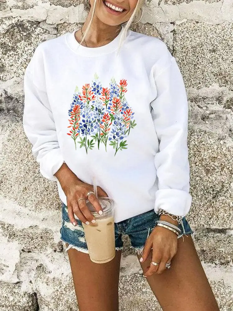 

Plant Flower Floral Style Sweatshirts Fashion Clothing Autumn Spring Casual Hoodies Woman Graphic Female Print Women Pullovers