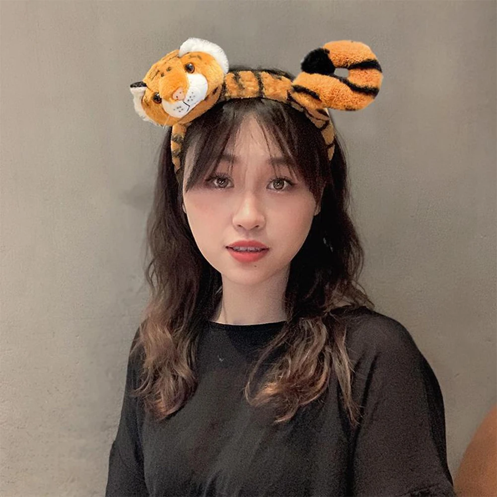 

Женская модель ободок, милая Заколка-Тигр для мытья лица, фото шоу, головные уборы для взрослых и детей