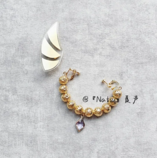 Аниме Umamusume: Симпатичные Дерби Duramente металлические серьги фото реквизит