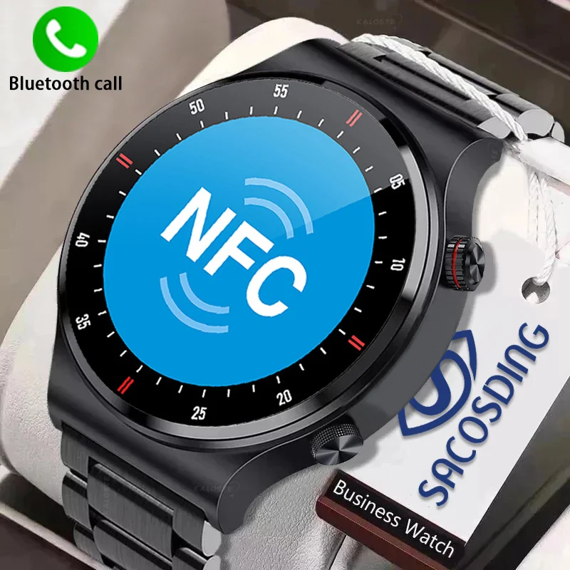 

Смарт-часы NFC мужские с функцией измерения ЭКГ и пульса