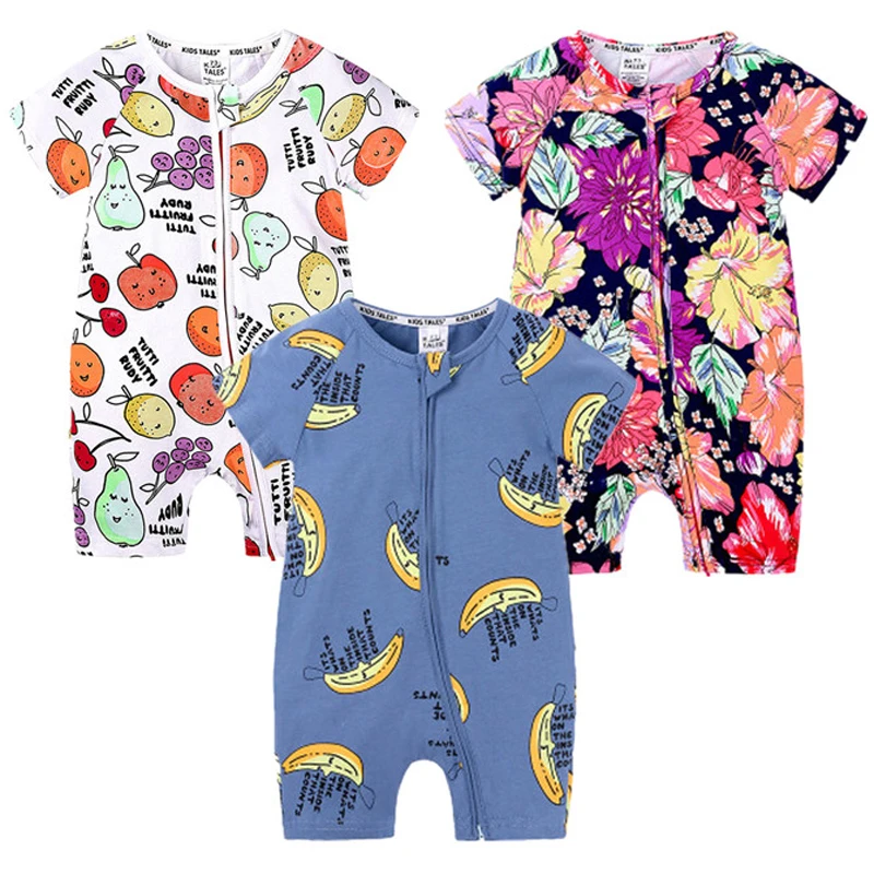 2022 New Toddler Baby Onesies Summer Cotton Romper for Boys Girls 0-3T Kids Clothes Print Cartoon Short-sleeved Jumpsuit Outfits