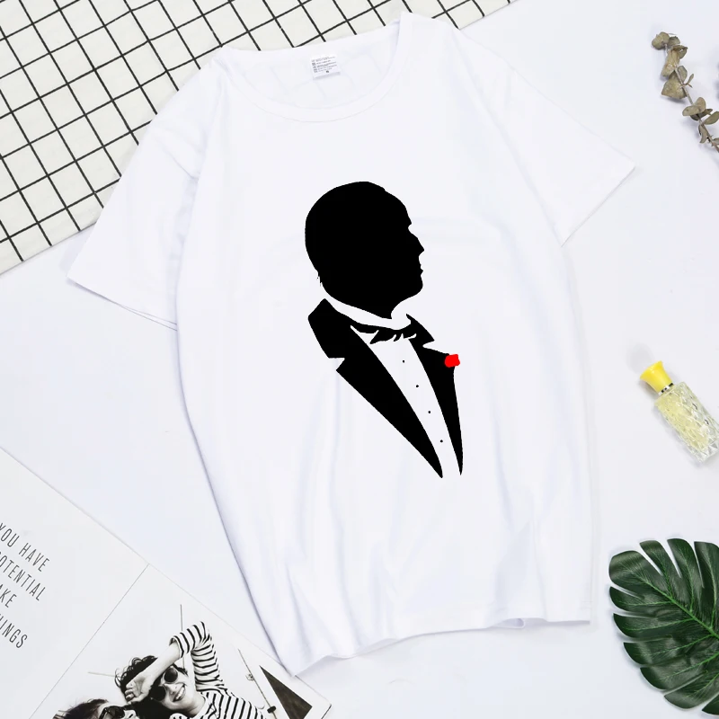 Fashion movie The Godfather T Shirts Men Letter Printed t shirt Short Sleeve Casual God Father gifts Tops Tees