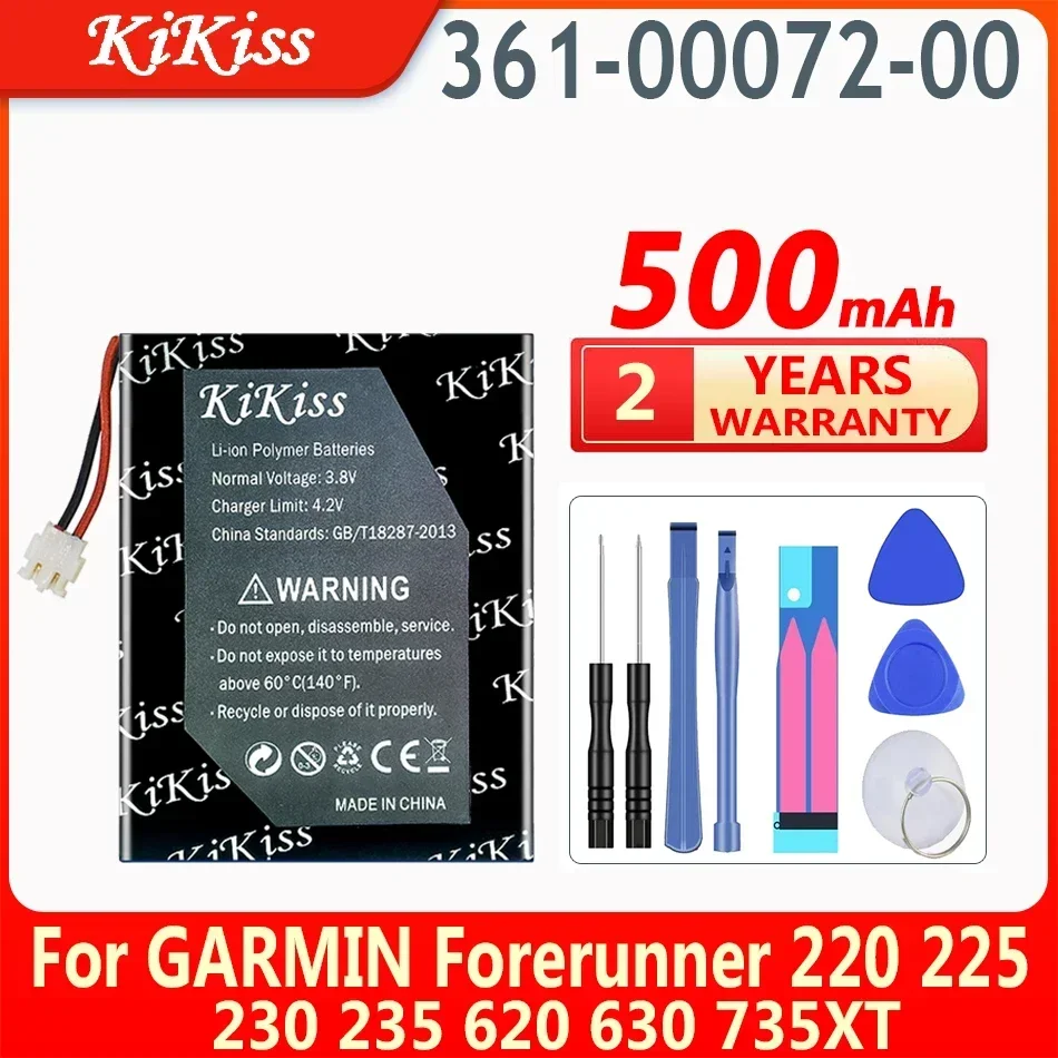Сменный аккумулятор KiKiss 500 мАч 361-00072-00 для GARMIN Forerunner 220 225 230 235 620 630 735XT