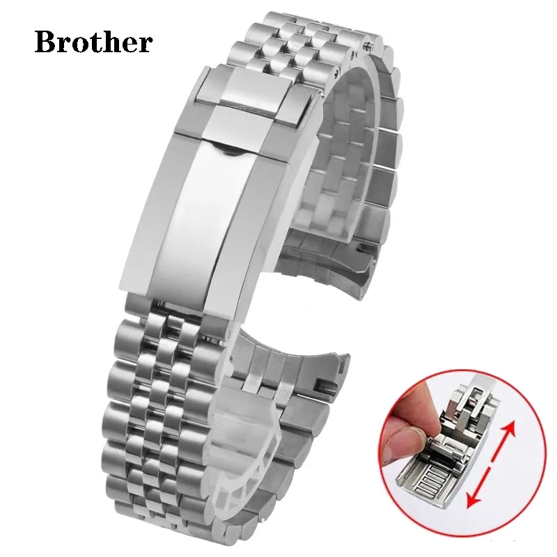 

Watch Accessories Band For Rolex Sub GMT Yacht Daytona Watch Fine-Tuning Pull Button Clasp 316L Stainless Steel Watch Strap 20mm