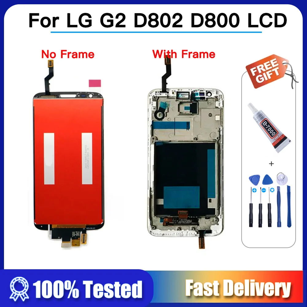 Дисплей 5 2 дюйма для LG G2 D802 D805 D800 D801 D803 F320 LS980 ЖК-дисплей с рамкой замены |