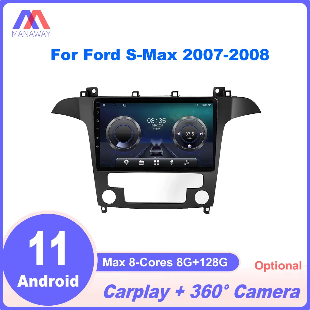 

9" Android Player For Ford S-Max 2007-2008 AC DSP CarPlay Car Radio Stereo Multimedia Video MP5 Navigation GPS 2Din