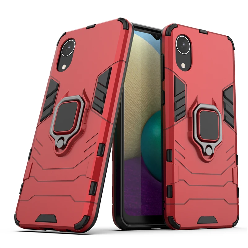for samsung galaxy a03 core case armor finger ring bracket bumper case for samsung galaxy a03 core cover for galaxy a03 core free global shipping