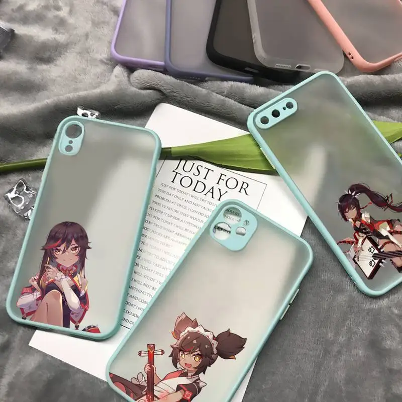 Игровой чехол Xinyan Genshin для телефона, Матовый Прозрачный чехол для iphone 14 11 12 13 plus mini x xs xr pro max