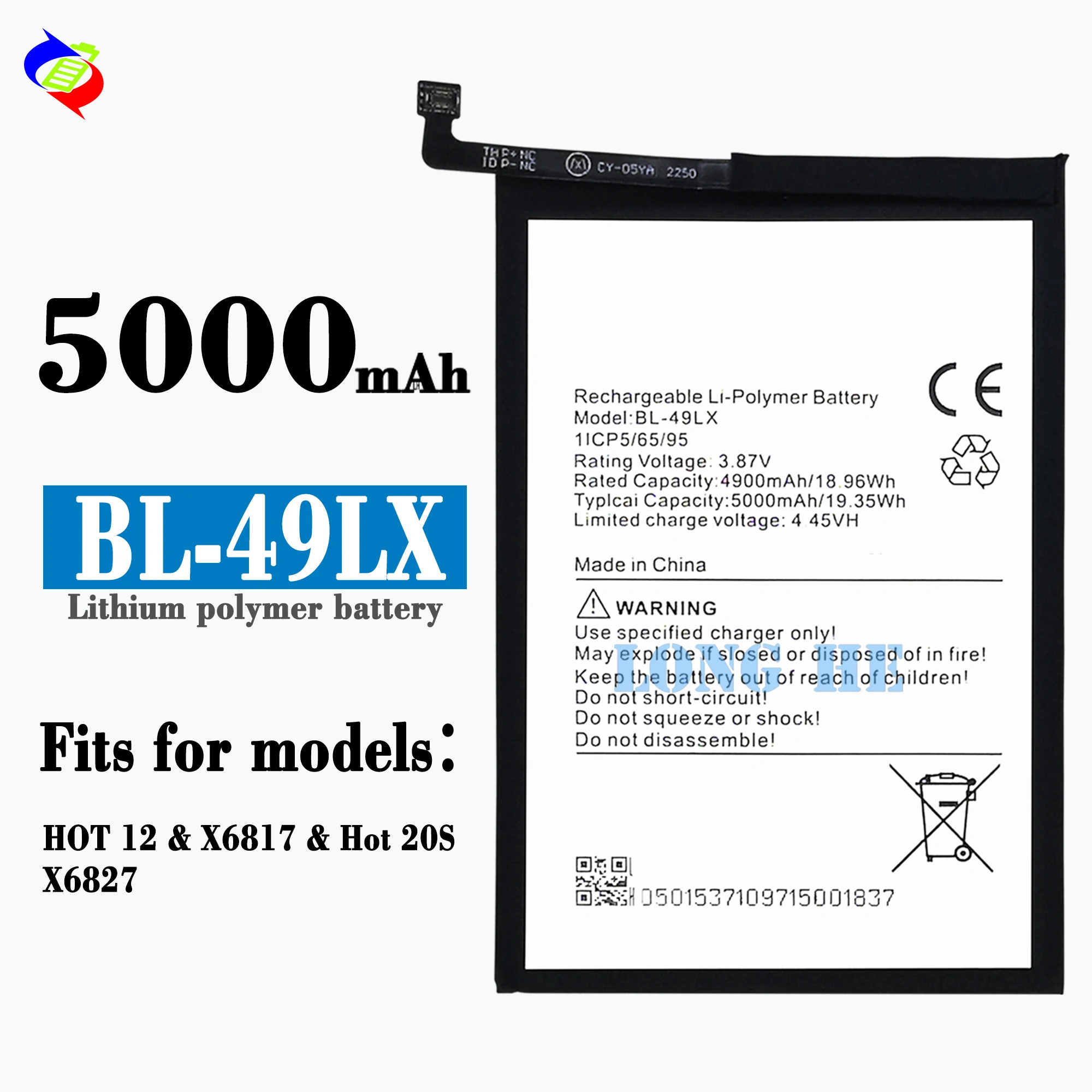 

Подходит для доставки Infinix HOT 12/Hot 20S мобильный телефон 49LX Встроенная батарея большой емкости